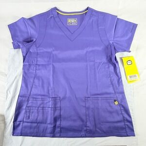 WonderWink Next Women's M Charlotte V-Neck Scrub Top Grape Purple 6119 NWT